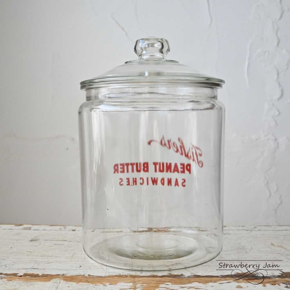 IKI-560 アメリカヴィンテージ ガラスジャー ピーナツバター お米入れ IKI-560 アメリカヴィンテージ ガラスジャー ピーナツバター お米入れ