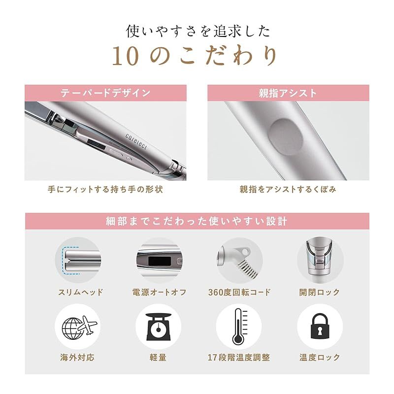 carelect ストレートアイロン ケアレクト スムースケアアイロン 25mm