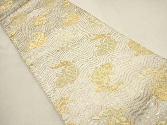 平和屋着物 龍村平蔵製 本丸帯 荒磯錦 金銀彩 正絹 wj