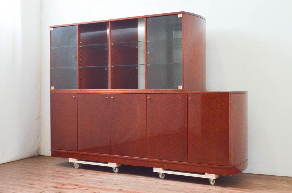 アンティーク　2段チェスト　ラウンドコンソール　クラシック　木彫　猫脚　GZ イタリアン調 2段 チェスト コンソール 木製 象嵌細工 アンティーク調