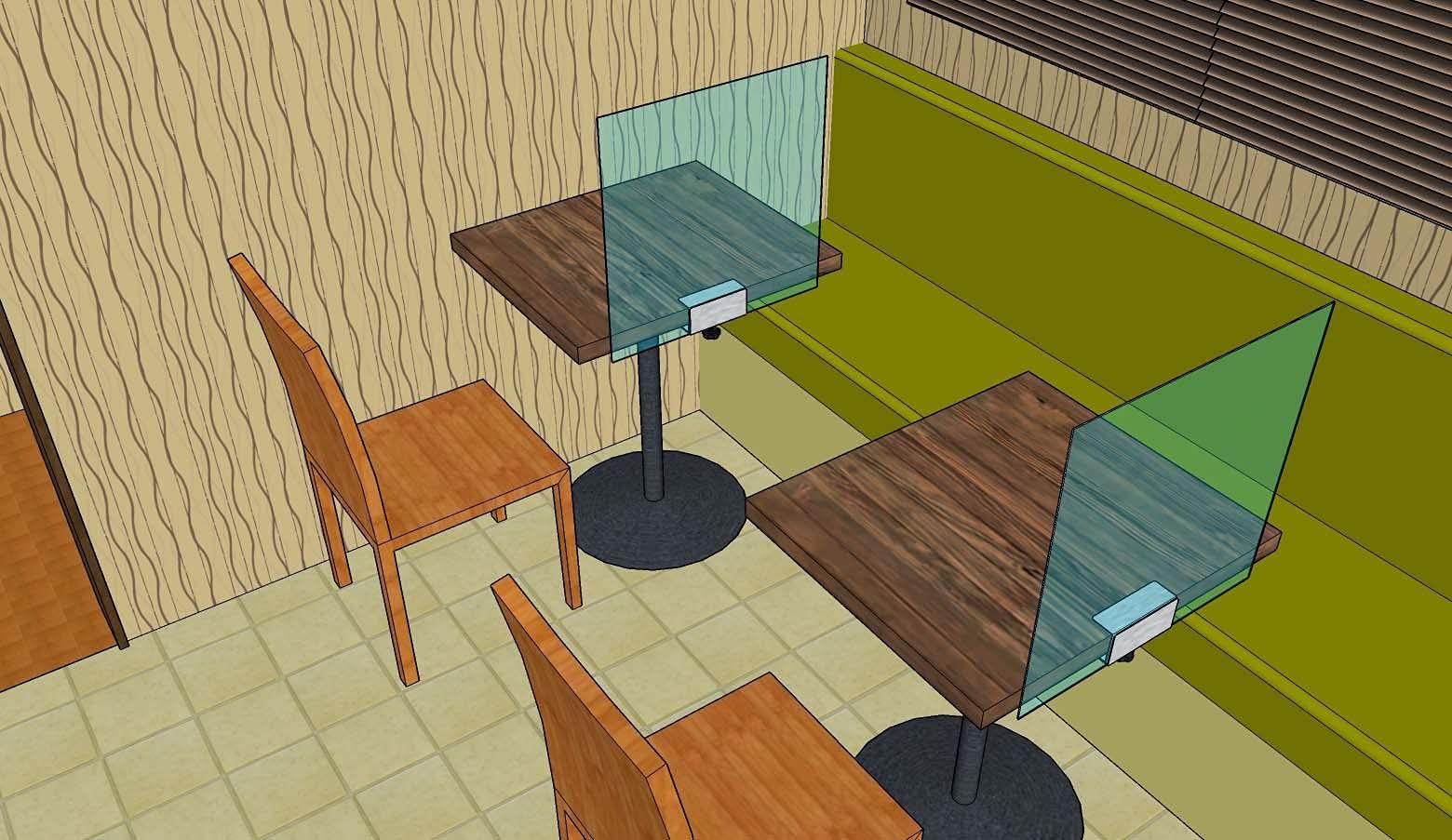 飛沫防止ガード W150×H65×D45mm