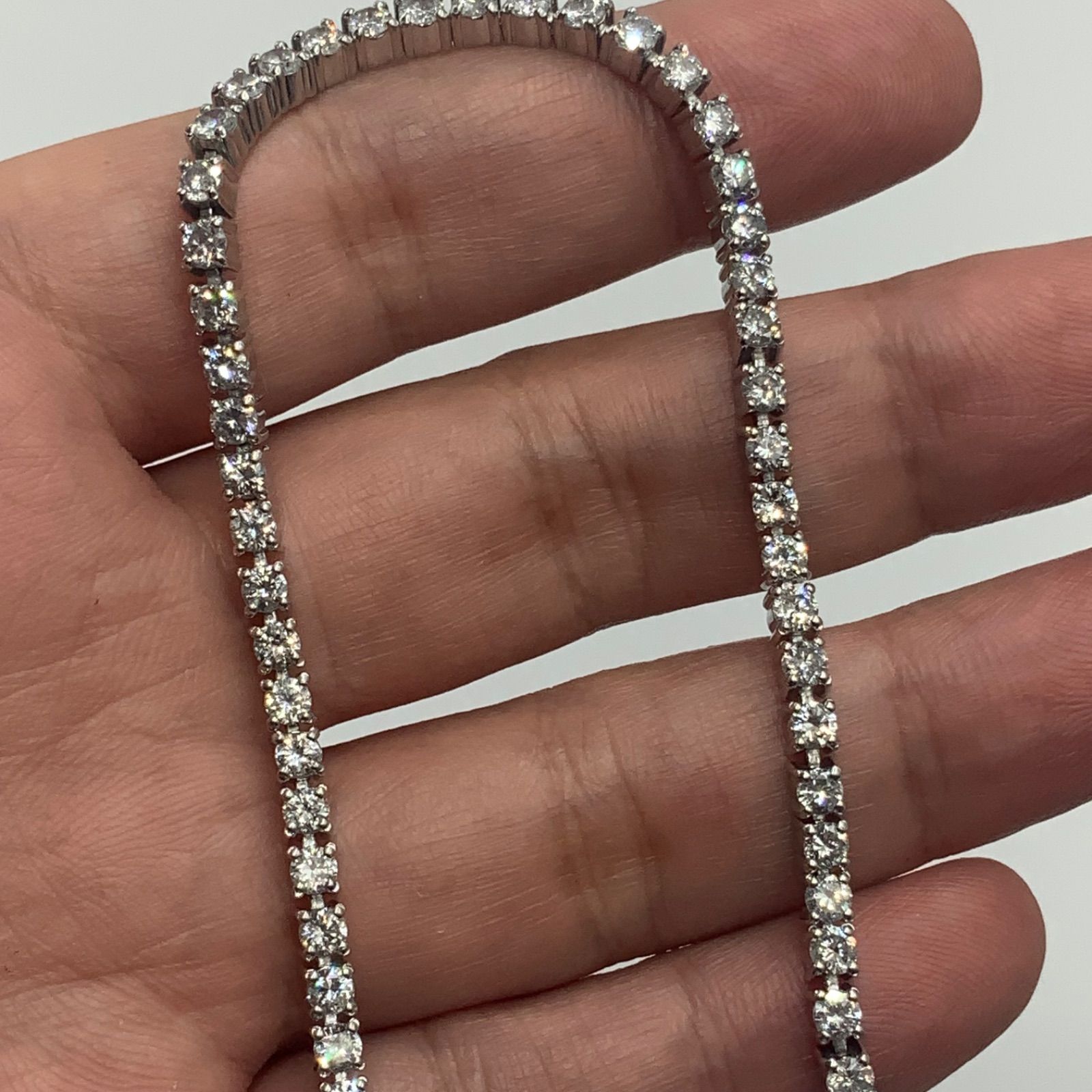 Pt850 プラチナ850 向き合える テニスブレスレット 5.05ct 約19cm 19.1g