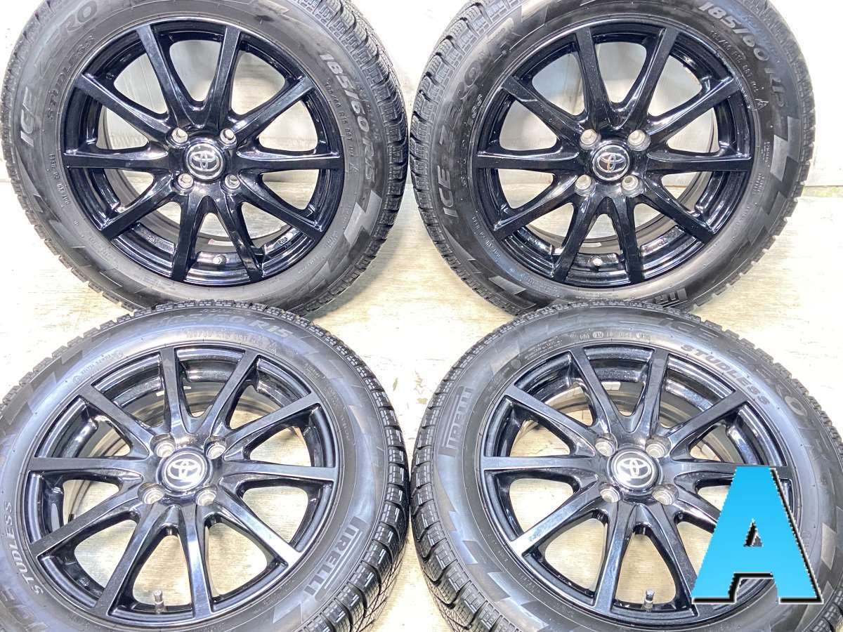 185/60R15 ピレリ ICE ZERO R トヨタ純正 15x5.0 50 100-4穴 中古 