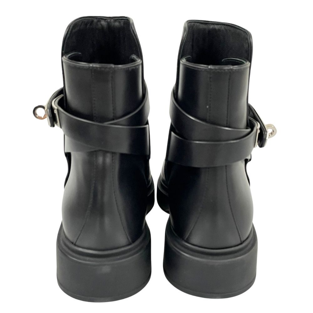 HERMES エルメス ヴェオ アンクルブーツ シルバー金具 ブラック サイズ