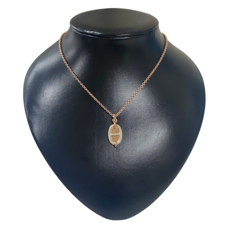 ミニマイヨンPMネックレス マロングラッセxピンクゴールド エルメス