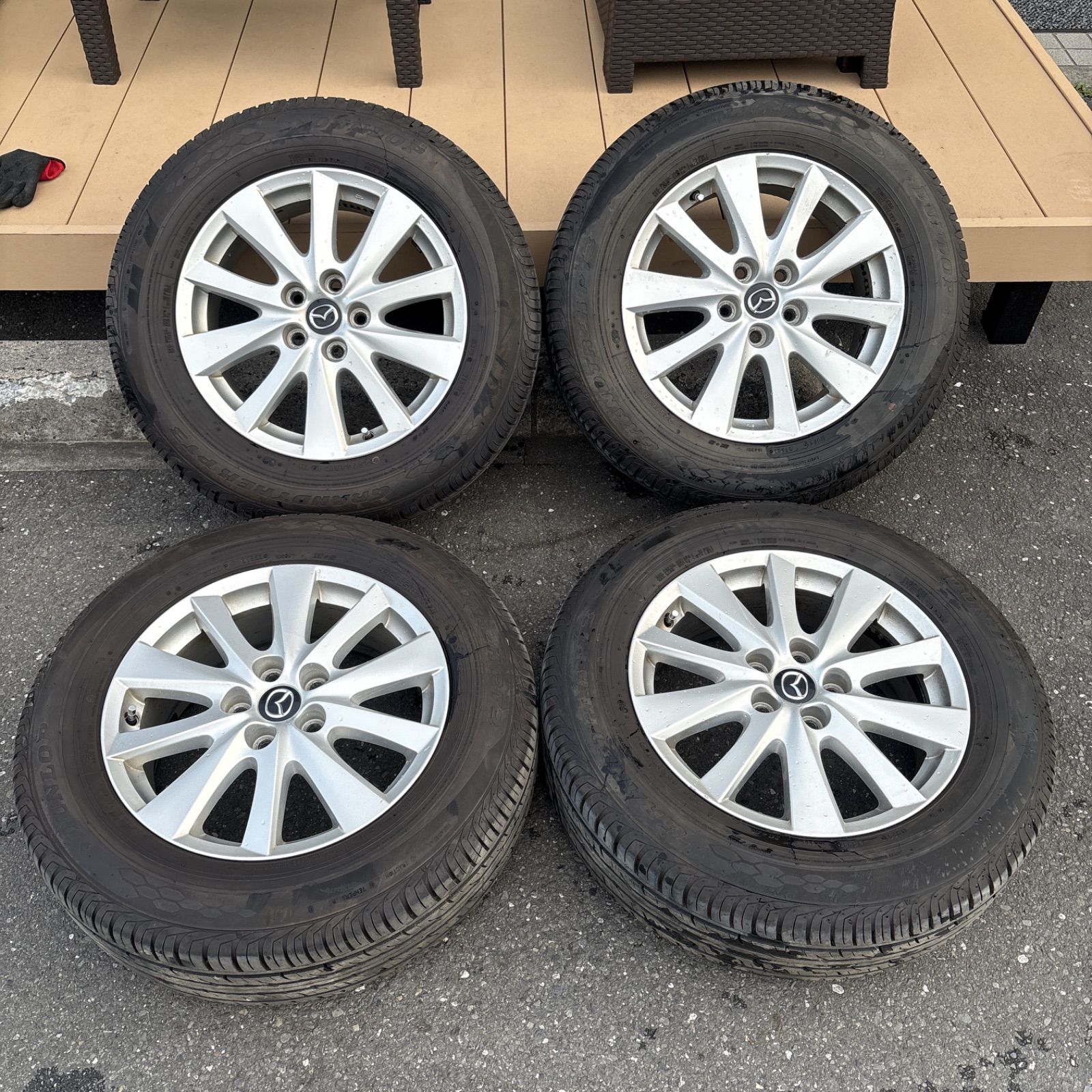 送料無料！！バリ溝】マツダ CX-5 純正ホイールタイヤセット 225