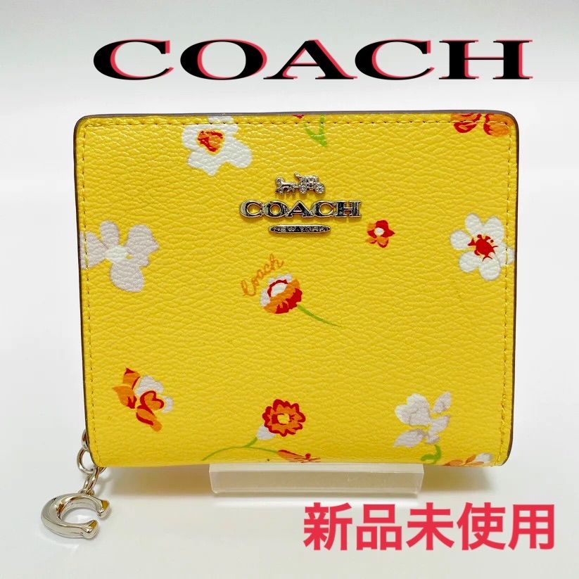 COACH 折りたたみ財布 イエロー 花柄 フローラル - 通販 - guianegro