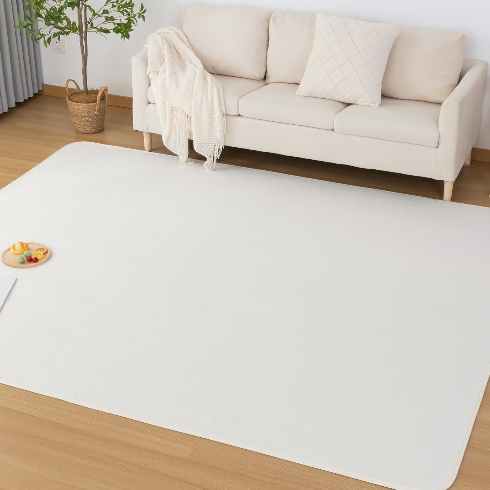 VK Ingeroom カーペット ラグ 185x185cm 約2畳 絨毯 滑り止め付き 洗える ラグマット ふわふわ肌触り フランネルラグ 抗菌防臭 防ダニ 騒音軽減 オールシーズン おしゃれ ホットカーペット対応 床