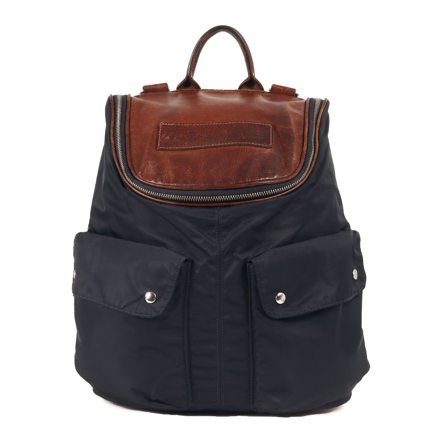 Felisi フェリージ リュック レザー×ナイロン ブラック バックパック