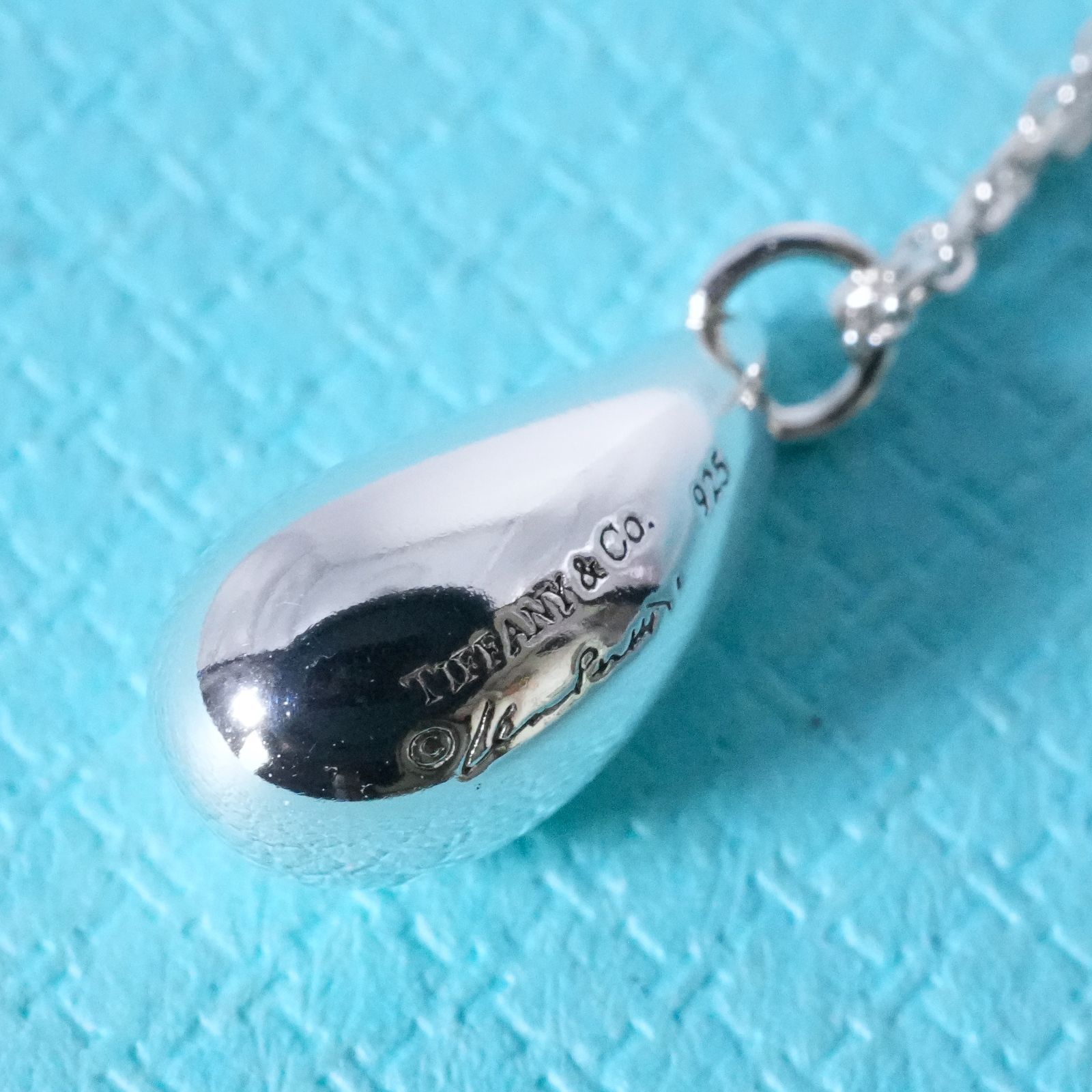 極美品 ティファニー ティアドロップ ネックレス シルバー/25-1594S