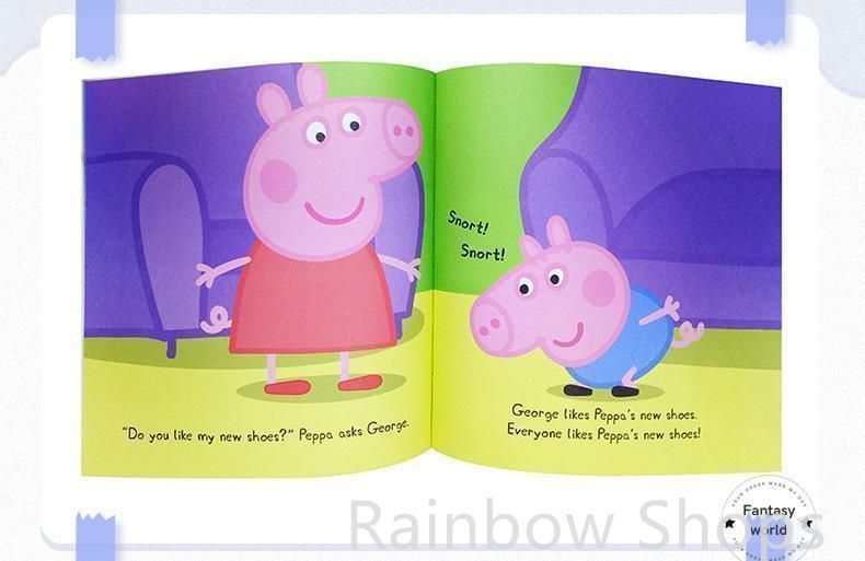 【新品未使用】PeppaPig ボックス ペッパピッグ 英語絵本 50冊 青 ブルー 黄色 マイヤペン対応　MaiyaPen  zxc cp163