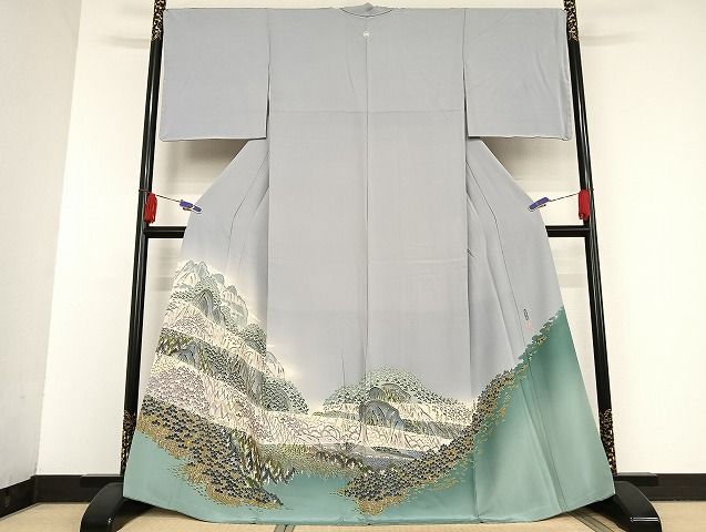 平和屋着物○本加賀友禅作家 村田幸司 色留袖 風景文 東武百貨店扱い