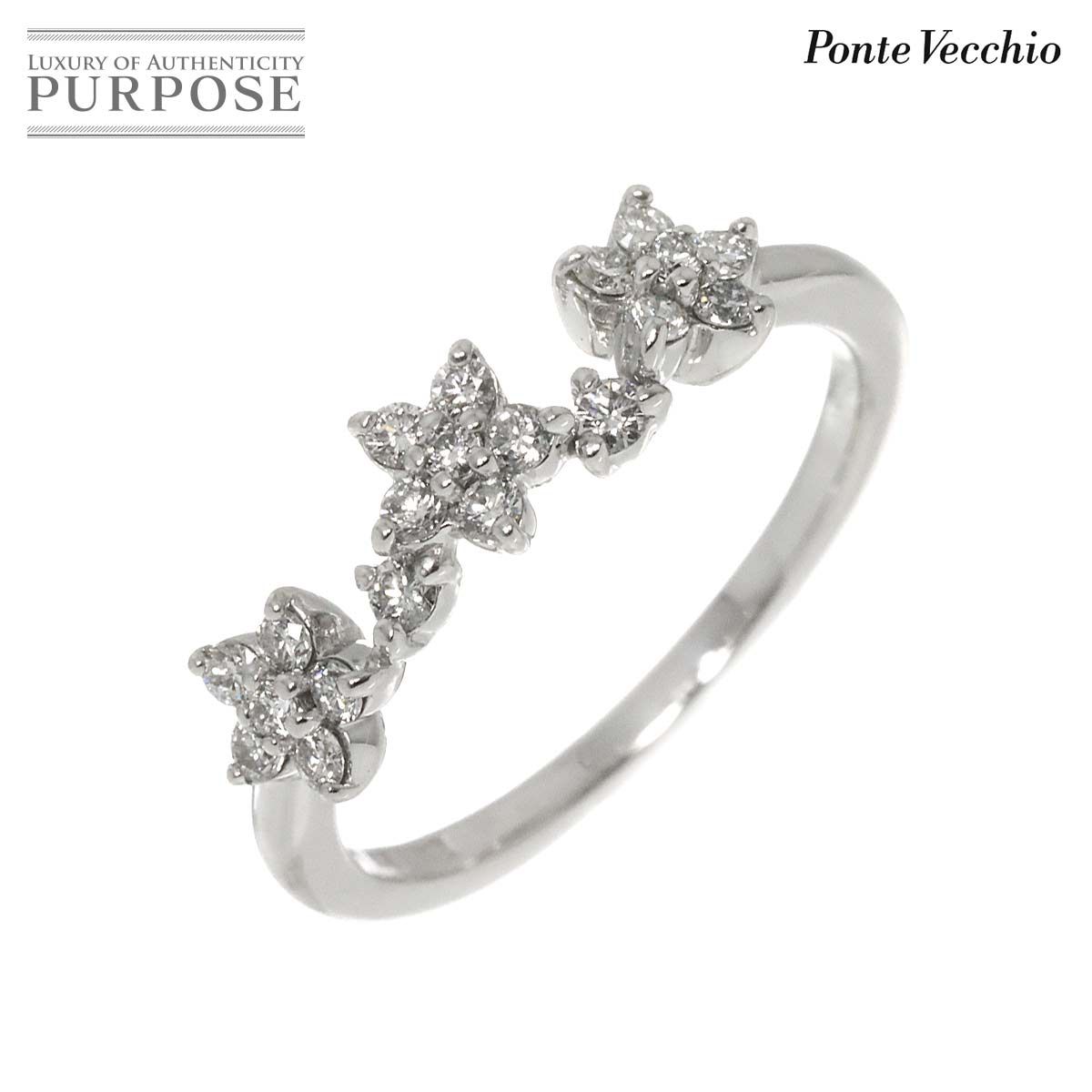 ポンテヴェキオ Ponte Vecchio 10号 リング ダイヤ 0.30ct K18 WG 