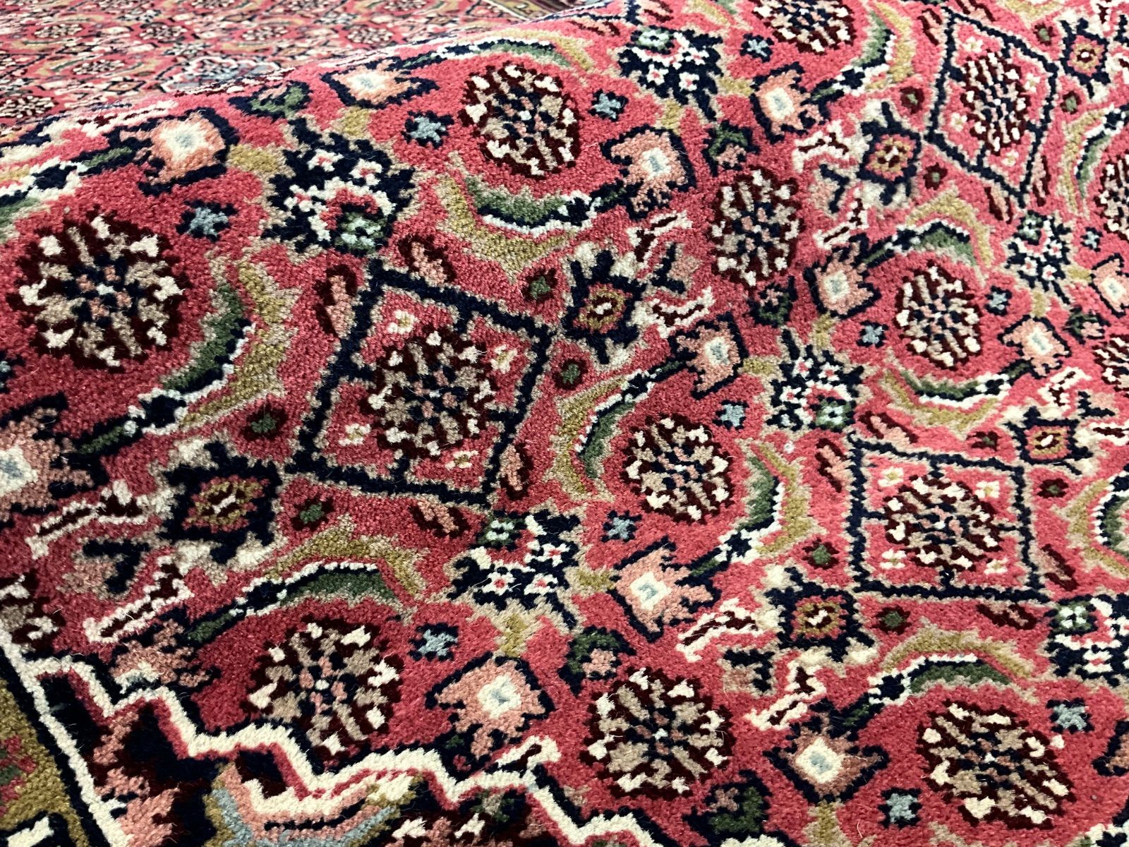 ヴィンテージラグ　インド　橙色　手織り絨毯 ヴィンテージラグ インド絨毯 161cm×89cm 手織り絨毯