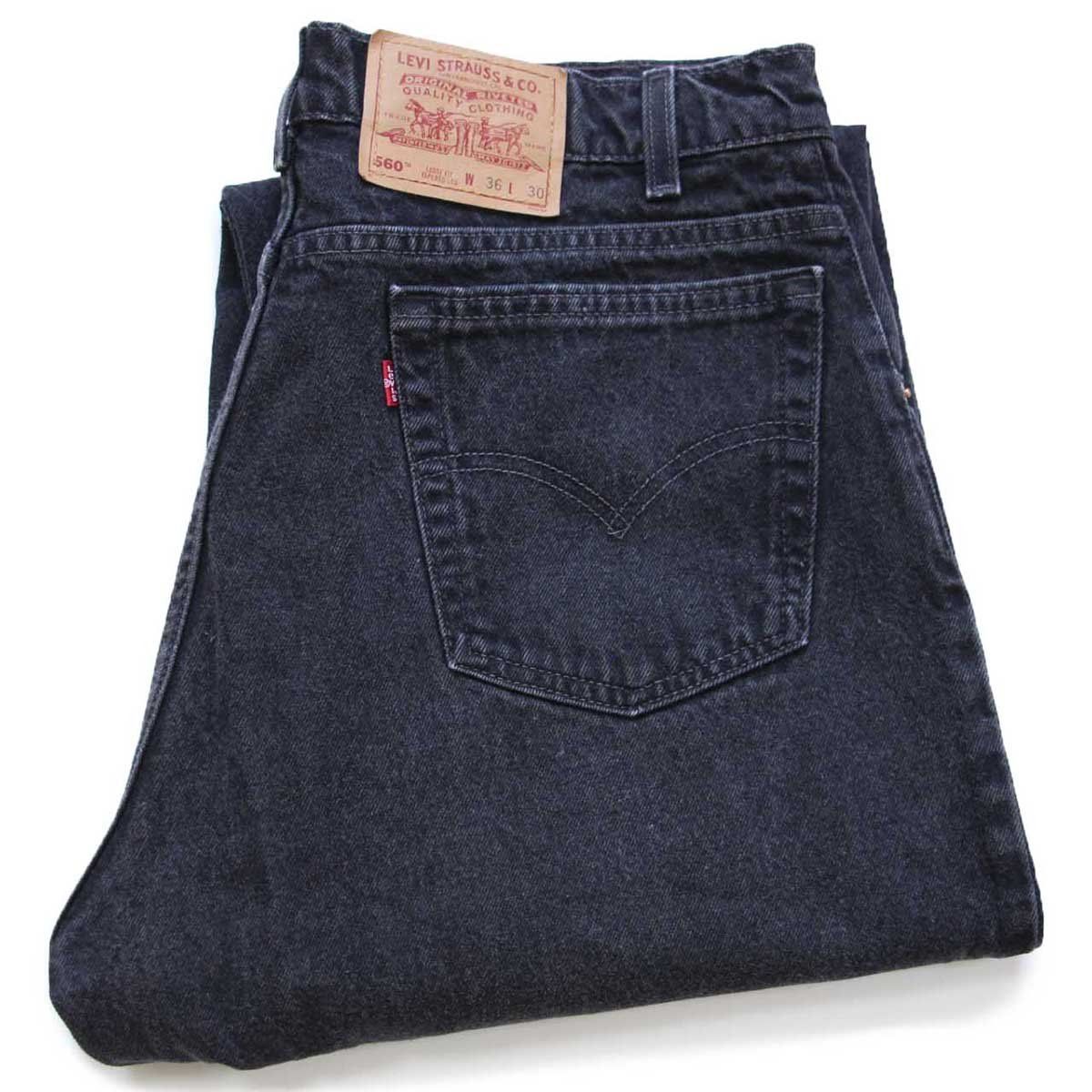 90s Levi sリーバイス 560 ブラック デニムパンツ W36 L30 オールド ビンテージ ジーンズ テーパード ルーズ ワイド バギー