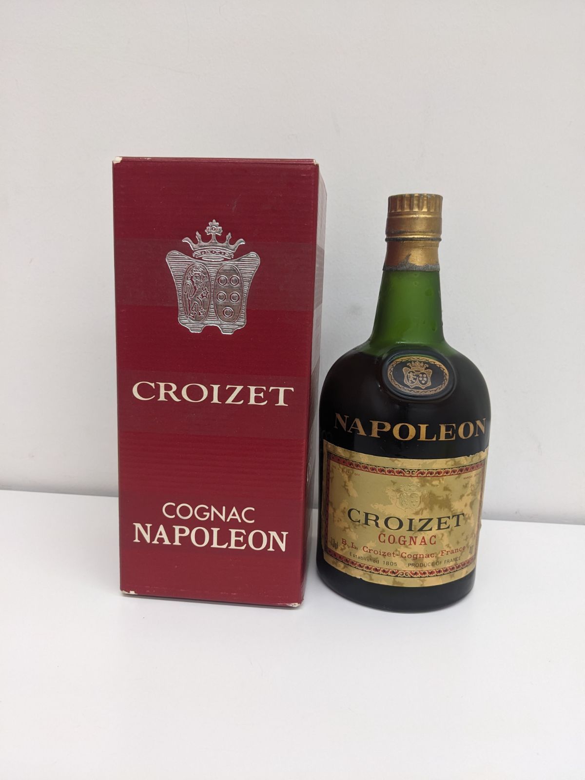 p-955 未開栓古酒 CROIZET クロアーゼ NAPOLEON ショップ ナポレオン COGNAC コニャック 樽型ボトル