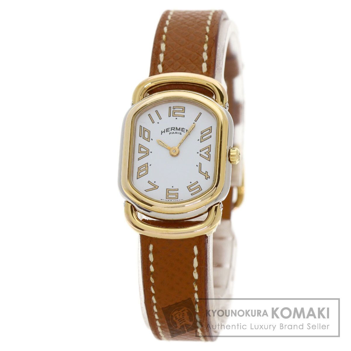 HERMES エルメス ラリー 腕時計 SS 革 レディース