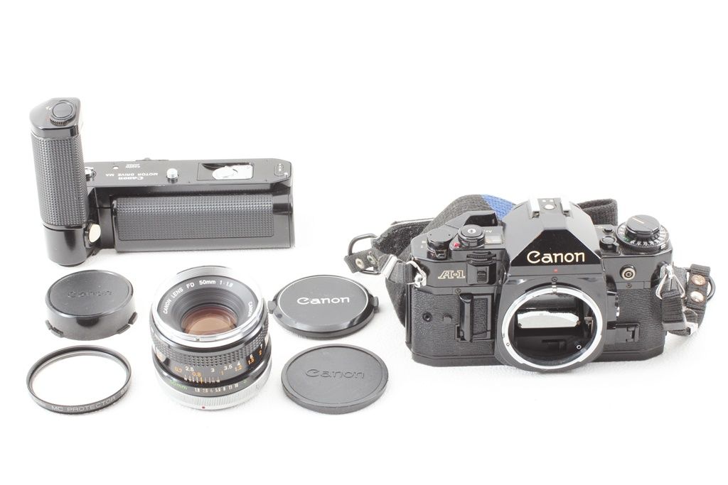 格安 Canon キヤノン A-1 FD 50/1.8 レンズ付き フィルム 一眼
