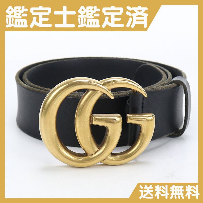 GUCCI グッチ ワイドベルト ダブルG 409416 CVE0T ベルト レザー【中古 