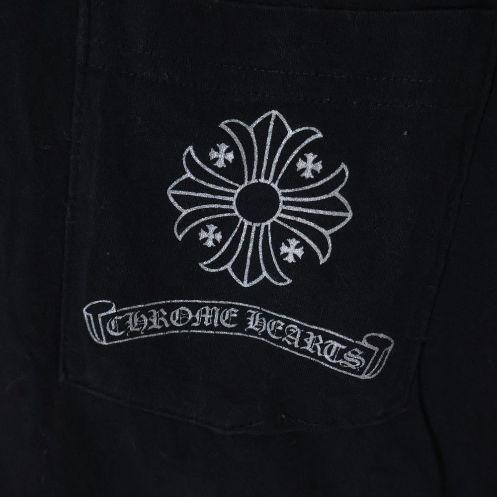 クロムハーツ スクロール ラベル ヴァーティカル ロゴ 半袖 Tシャツ ブラック CHROME HEARTS クロムハーツ（原本無） サイズXL 国内正規品