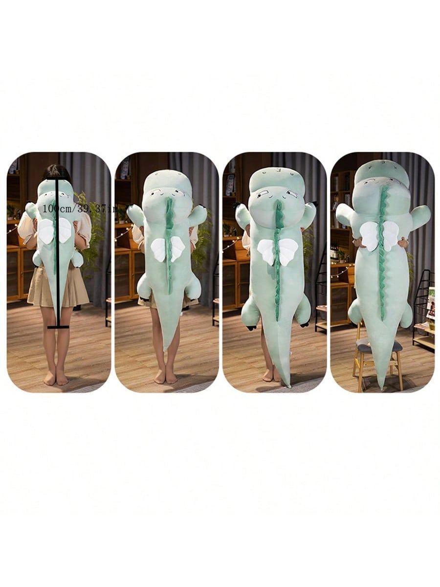 緑の恐竜ぬいぐるみクッション