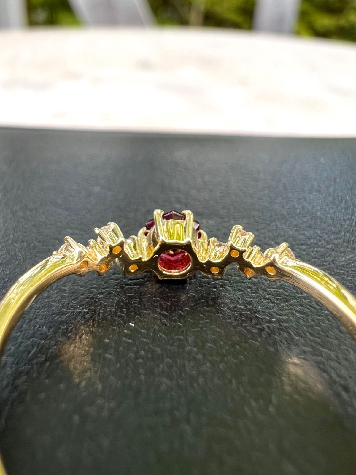 超クロム K18アントヒルガーネットダイヤモンドリング