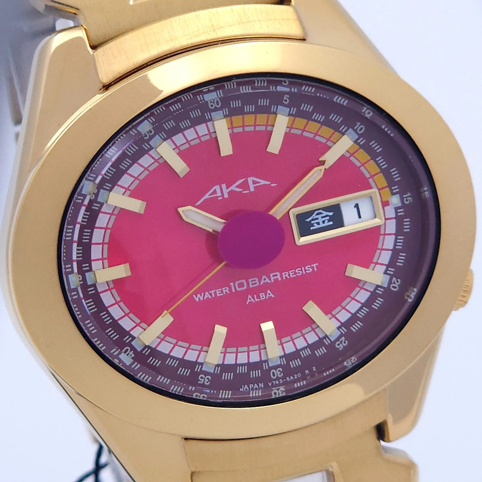 【極美品】SEIKO セイコー　AKA ALBA V743-5A10 黒 C746 セイコー SEIKO ALBA AKA V743-5A10 腕時計 - メルカリ