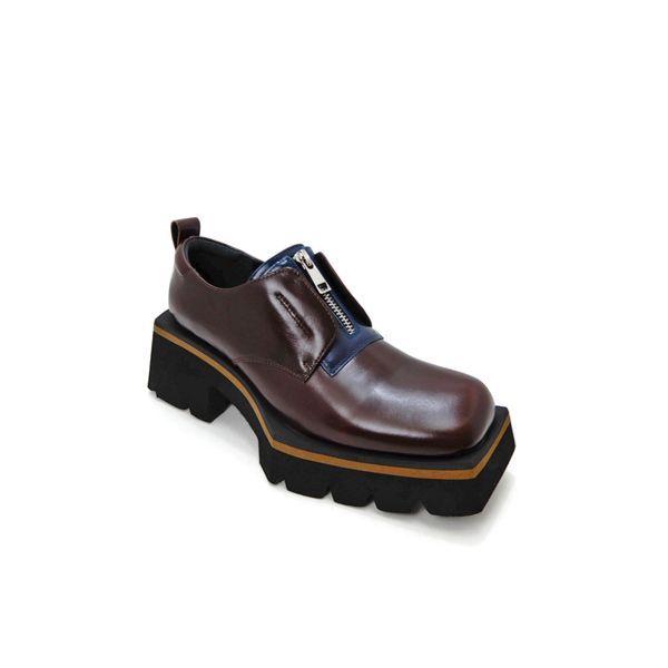 MANA マナ センタージップ エッジソールシューズ レディース 茶 人気 厚底 革 38 24cm 541167 ブラウンC カッコいい 話題 履きやすい 大人 おしゃれ 送料無料