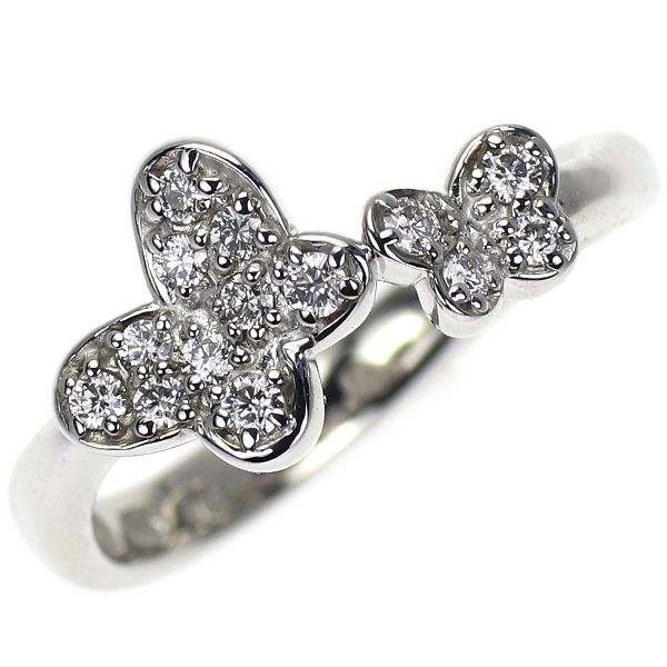 ポンテヴェキオ K18WG ダイヤモンド リング 0.18ct 蝶 - メルカリ