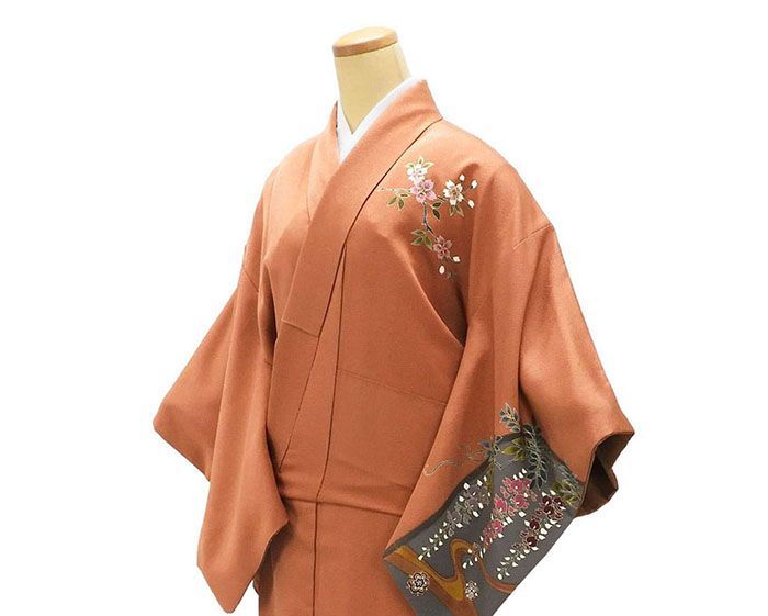 訪問着 正絹 友禅作家 千地泰弘作 身丈160.5cm 裄丈64.5cm 良品 中古