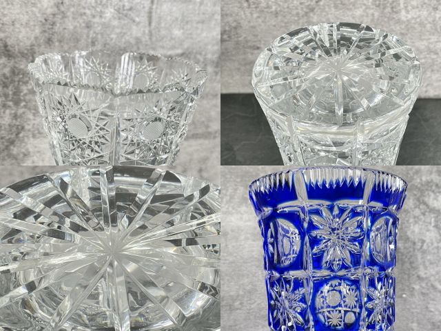 美品 切子花瓶 2点セット 【】ポロニア花瓶 ポーランド ボヘミアン