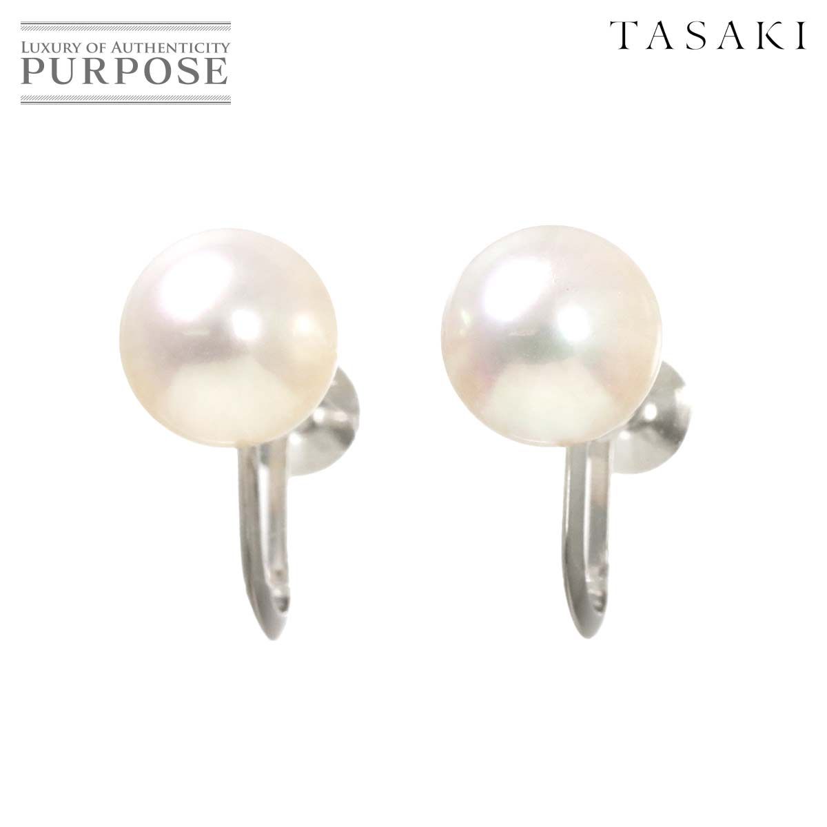 タサキ TASAKI アコヤ真珠 8.3mm イヤリング K14 WG ホワイトゴールド 