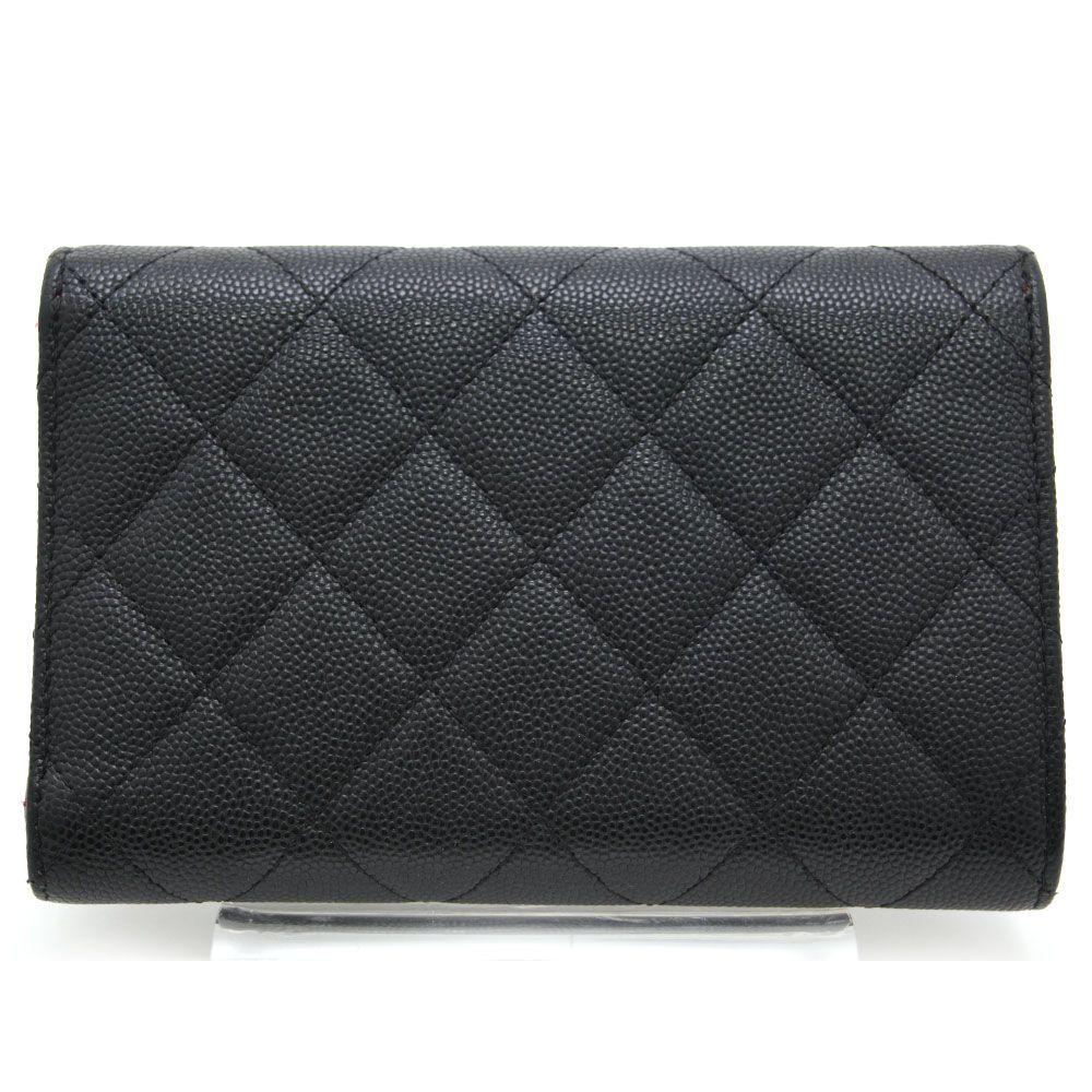 中古 良品】シャネル CHANEL 三つ折り財布 マトラッセ ミディアム 