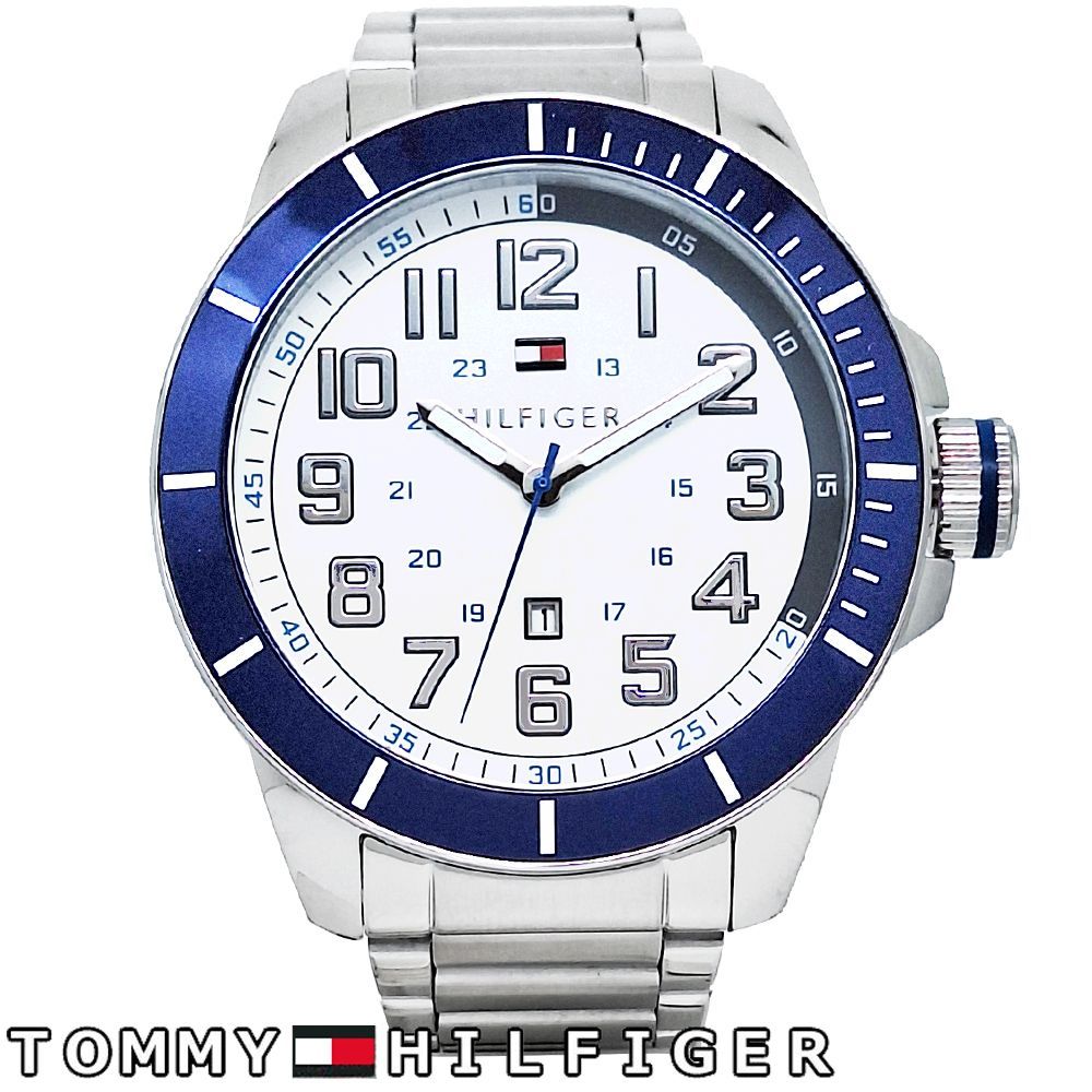 新品】トミーヒルフィガー 腕時計 時計 メンズ ホワイト 文字盤