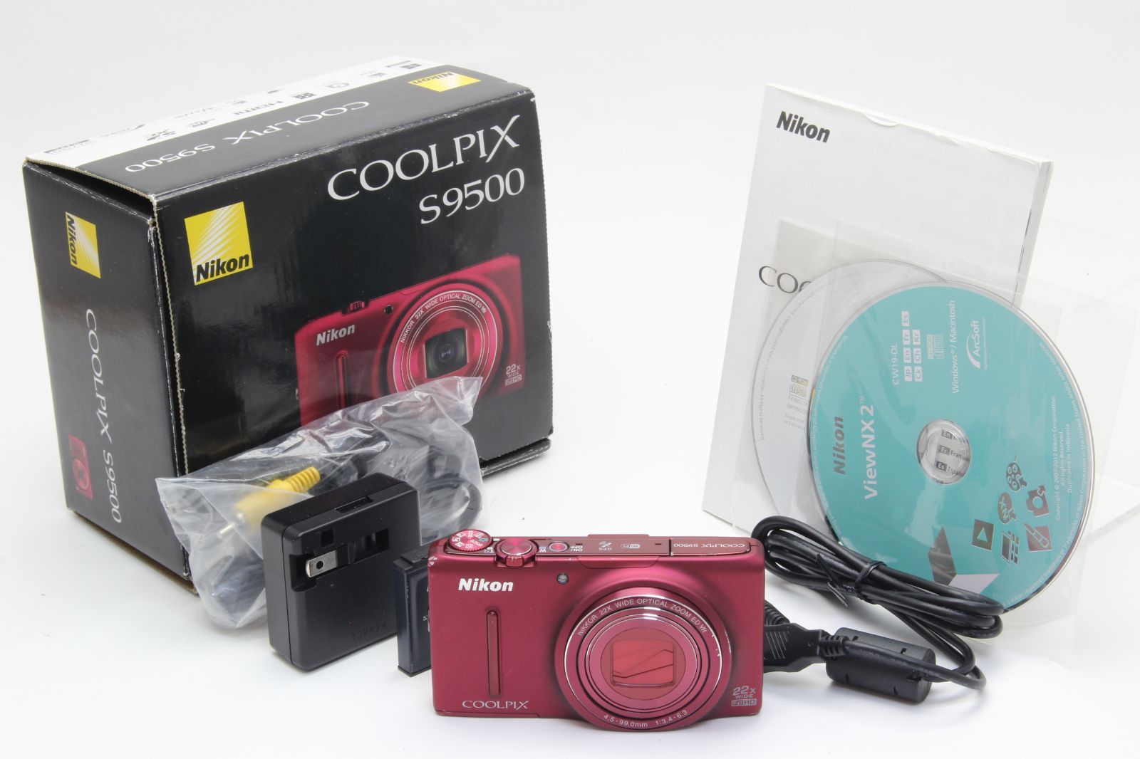 B+ (並品) Nikon ニコン COOLPIX S9500 レッド 初期不良返品無料