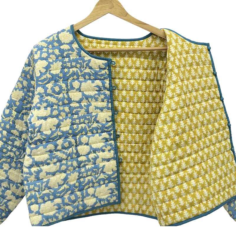 sz blockprints リバーシブル キルティング ジャケット