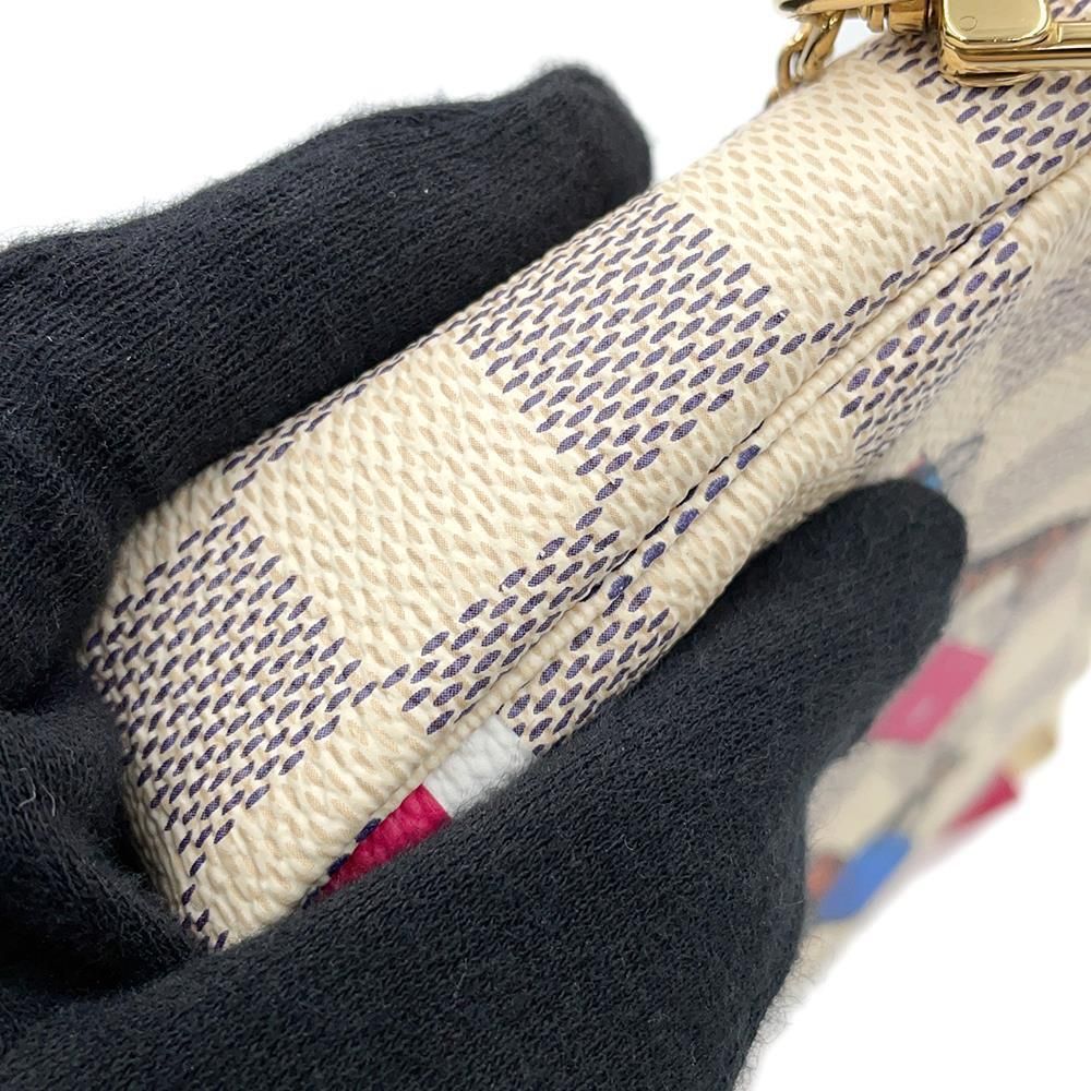 ルイヴィトン ポーチ ダミエ・アズール ミニポシェット・アクセ  