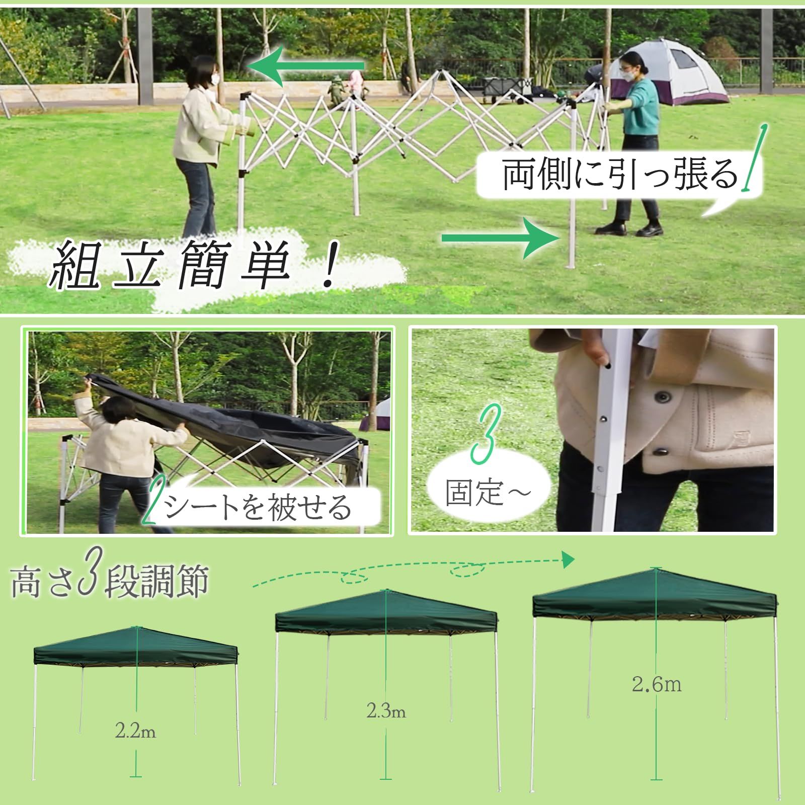 Amazon | OUTDOORMASTER防水タープ テント キャンプ 遮熱 日除け