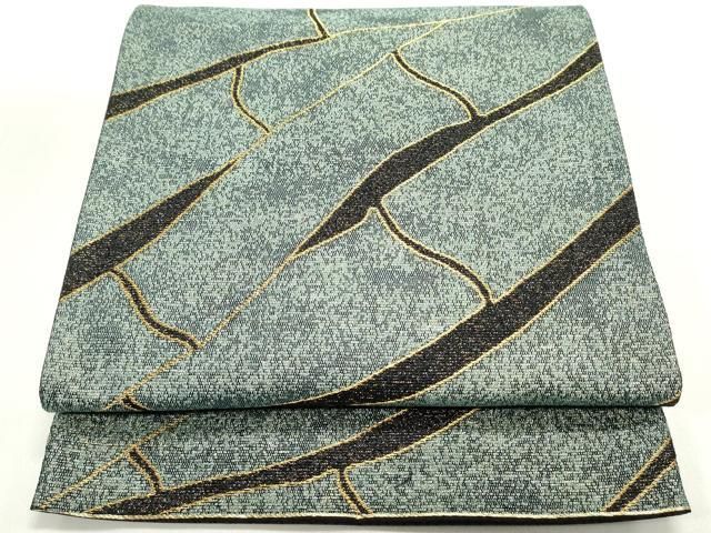 平和屋着物○染色作家 斉藤三才 全通柄袋帯 竹文 三才鳥 金糸 正絹