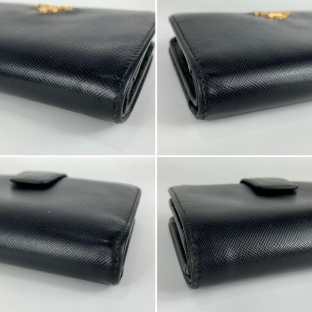 超激安 美品 PRADA プラダ サフィアーノ SAFFIANO 二つ折り財布 1M1225