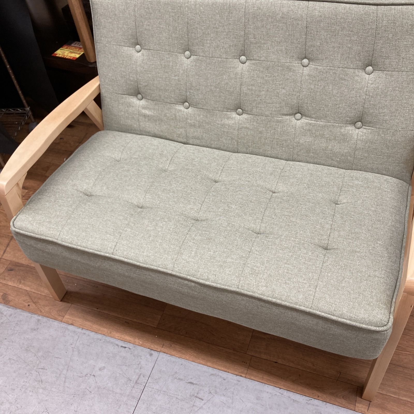 コンパクト2Pソファ 天然木