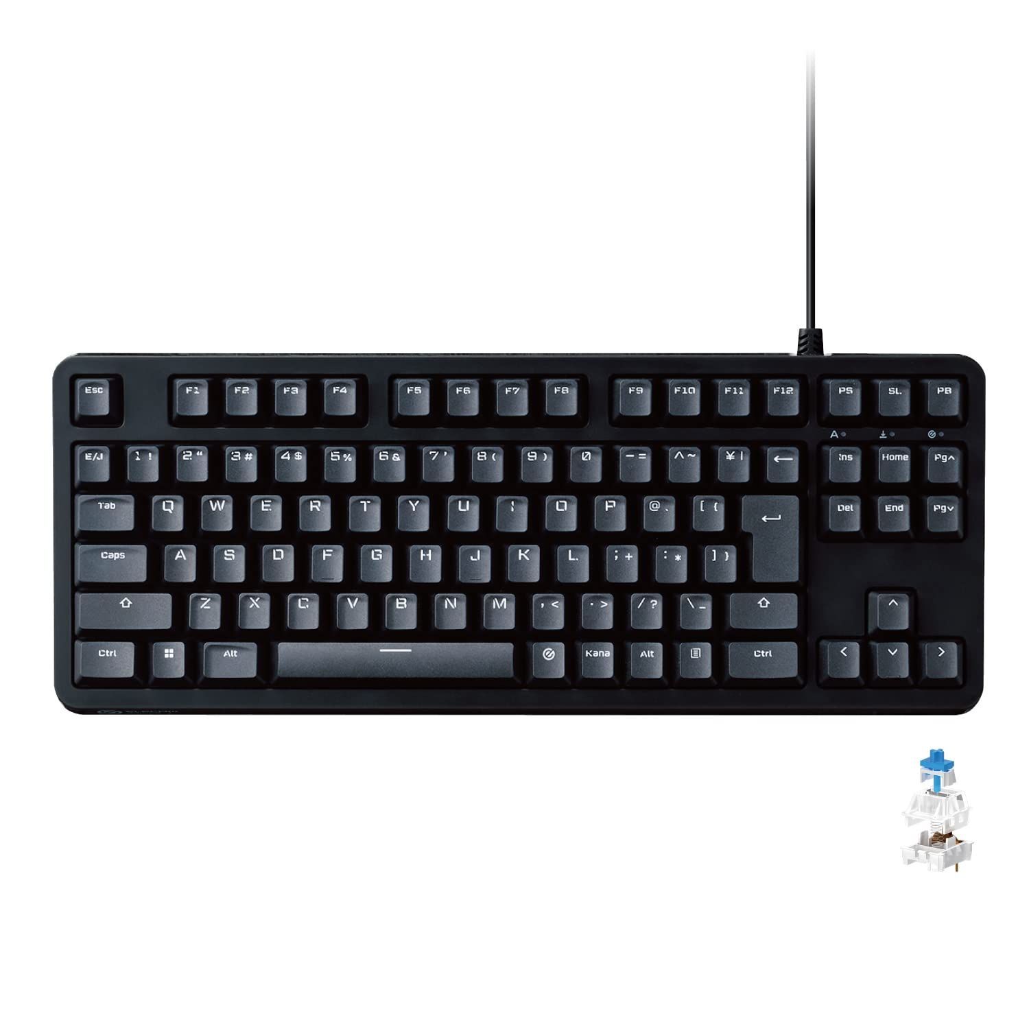 Style クリッキー 青軸 エレコム ゲーミングキーボード 有線 メカニカル 5000万回高耐久スイッチ採用 全キーロールオーバー クリッキー 青軸 日本語配列 テンキーレス ブラック TK-GK20CBK