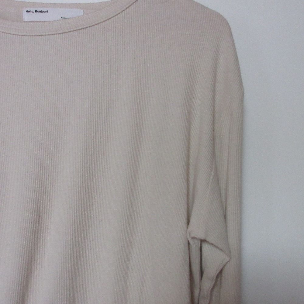 良品 22AW L'Appartement アパルトモン ドゥーズィエムクラス Rib L/S T-SH 長袖 リブ Tシャツ カットソー ホワイト レディース 古着 中古 良品 22AW L'Appartement アパルトモン ドゥーズィエムクラス