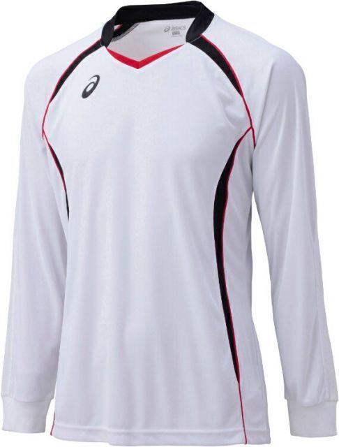 asics アシックス GAMESHIRTSLS ホワイトxブラツク SS XW1320 190 | スポーツ バレーボール メンズ レディース バレーボールウェア ウエア トップス ホワイト 白 ブラック 黒 SS ゲームシャツ シャツ 長