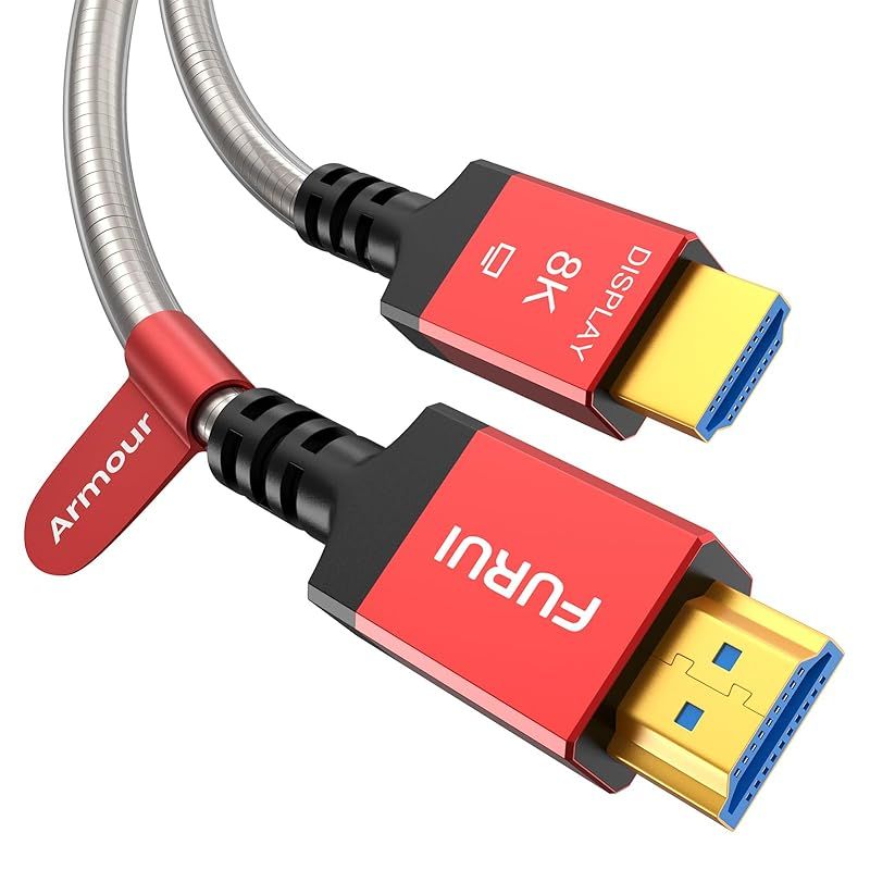 光ファイバ HDMI 2.1 ケーブル 15M、48Gbps 屋外 シース HDMI 2.1 ケーブル 8K@60Hz， 4K@120Hz Dynamic HDR， eARC for RTX 3080/3090 Xbox Series X PS5 Deno 0