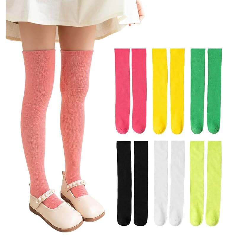 ZGKULAEAOW] カラーハイソックス キッズ ニーハイ 薄手 子供 運動会 膝