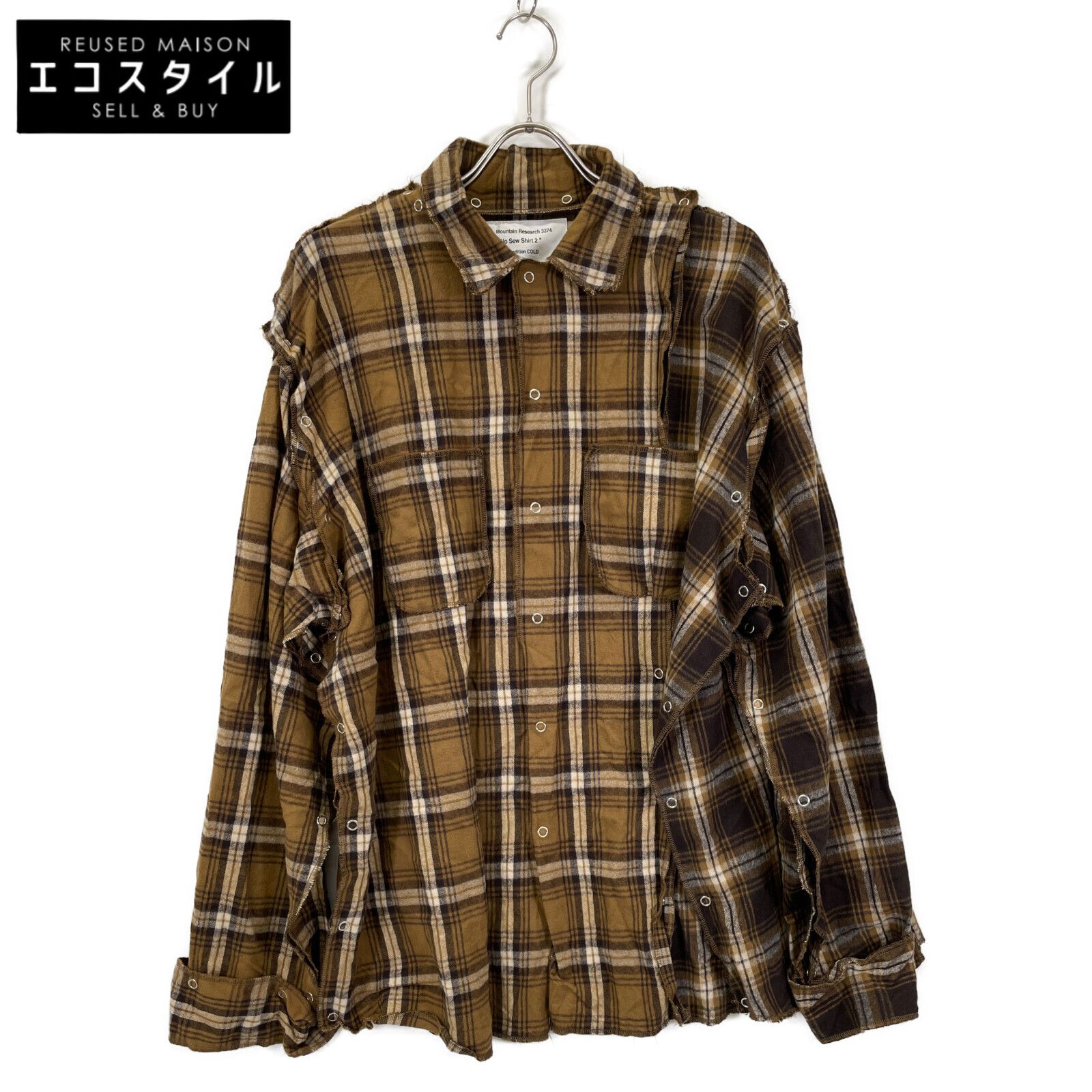 Mountain Research マウンテン リサーチ MTR-3374 ﾌﾞﾗｳﾝ No Sew Shirt 2 CHECK XL - メルカリ