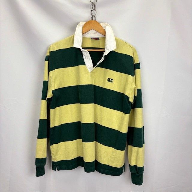 USED ボーダーラガーシャツ 00's LANDS' END マルチボーダー柄 ラガーシャツ