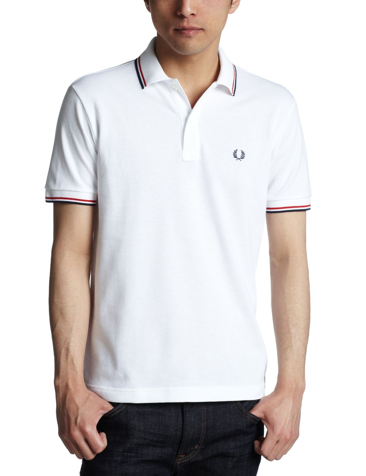 Size 2XL_Color 10ホワイトXネイビーXレッド フレッドペリー ポロシャツ メンズ F1102 10ホワイトXネイビーXレッド 日本 XXL- 日本サイズ2L相当