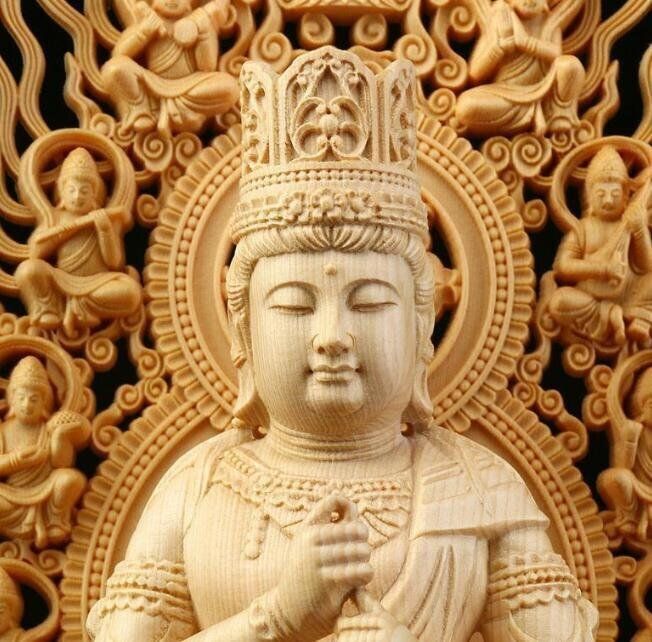 仏教美術 精密彫刻 仏像 手彫り 木彫仏像 大日如来座像 高さ約